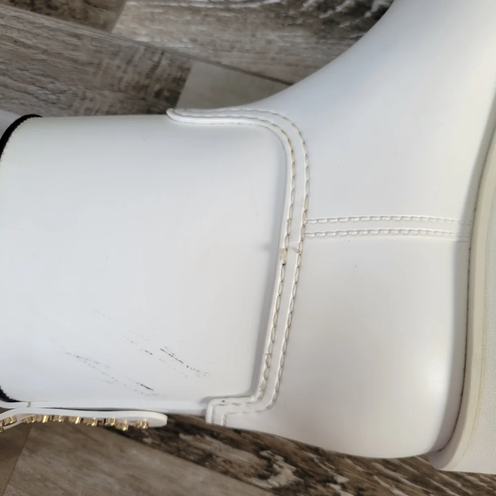 (RED) Valentino Wellington White Rain Boots Size 37